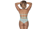 Exposed Lingerie Mesh and Lace Sexy Womens Teddy Turquoise Teddies and Bodysuits
